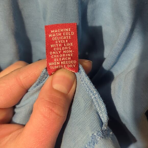 NWT Valerie Stevens Baby Blue V-Neck Cotton Tee – 2X! 0121 - Picture 6 of 8